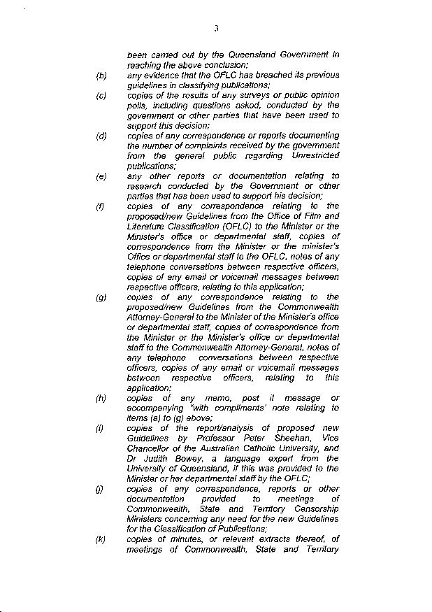 Page 3, Letter from Qld Dept of Equity and Fair Trading