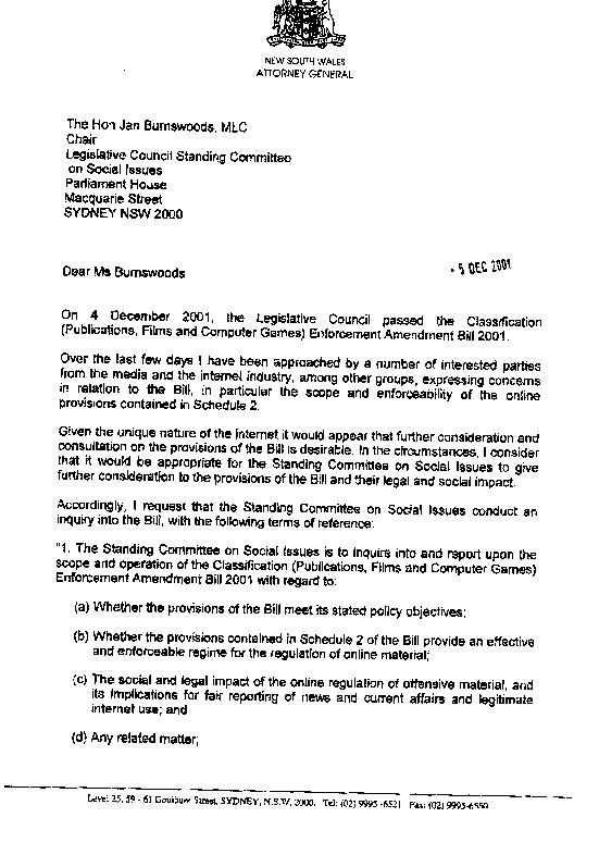 Letter Page 1